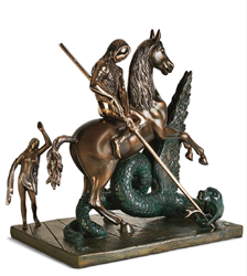 Saint George And The Dragon by Salvador Dali - Bronze Sculpture sized 18x18 inches. Available from Whitewall Galleries