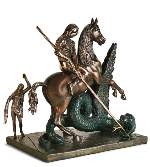 Saint George And The Dragon by Salvador Dali - Bronze Sculpture